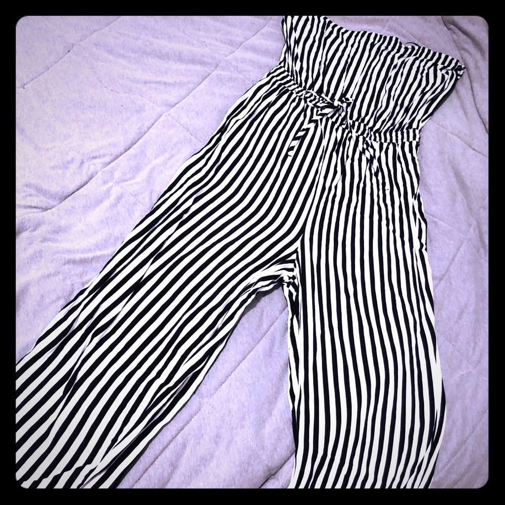 Striped Jump-suit